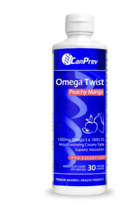 CanPrev Omega Twist Peachy Mango bottle