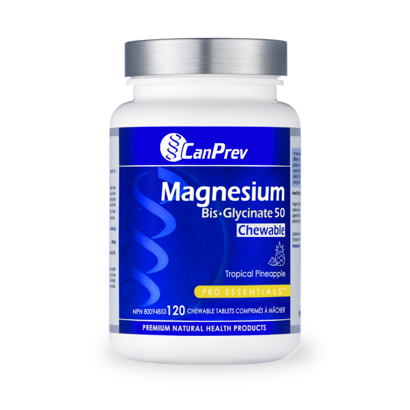 Magnesium Bis-Glycinate 50  120 chewable tablets - Tropical Pineapple