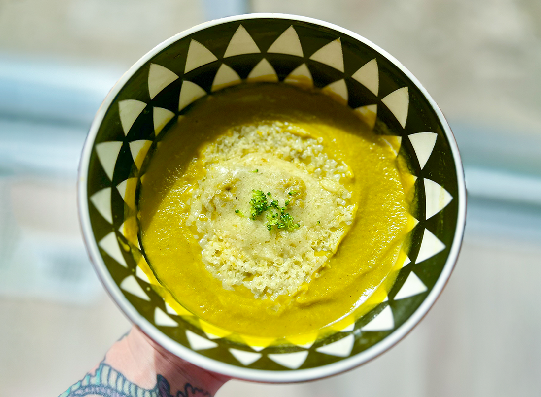 Cream of Green Detox Soup in a bowl