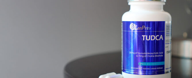 A bottle of CanPrev's TUDCA.